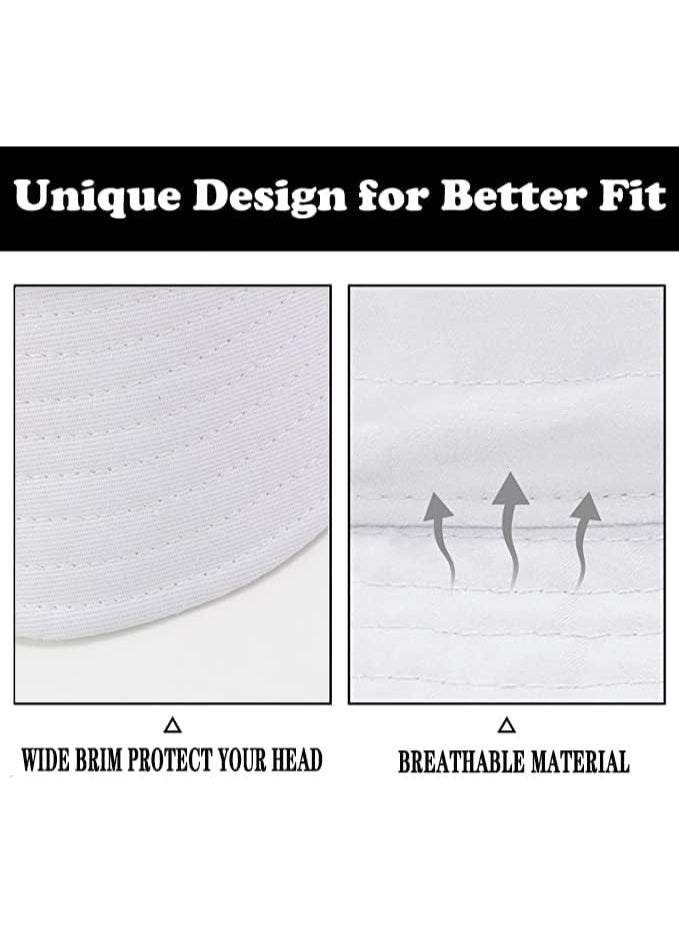 2 Packs Unisex Athletic Bucket Hat Solid Colors Sun Hat with UV Protection for Outdoor Sports Packable Summer Hats - Image 5